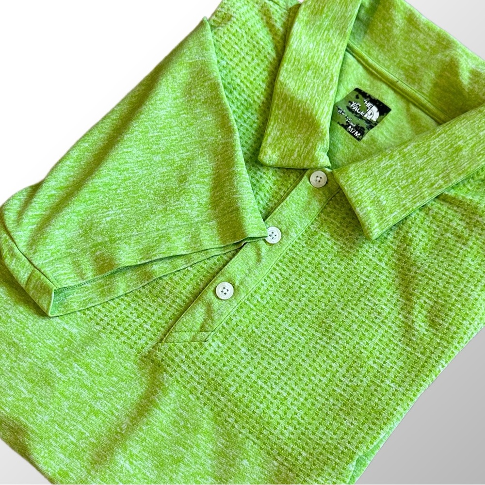 The‎ North Face Polo Men’s Medium Lime Green Stretchy Nylon Blend Performance